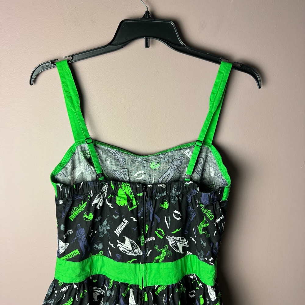 Monsters Universal Studios Dress Black Green Frankenstein Bride L - Picture 5 of 8